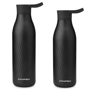 Thermal Insulated Stainless Steel Narrow Mouth Water Bottle with Silicone Handle