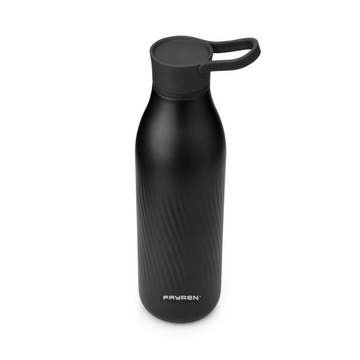 Thermal Insulated Stainless Steel Narrow Mouth Water Bottle with Silicone Handle