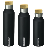 Stylish double wall leak proof insulated vacuum flask with bamboo lid for outdoor sports