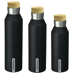 Stylish double wall leak proof insulated vacuum flask with bamboo lid for outdoor sports