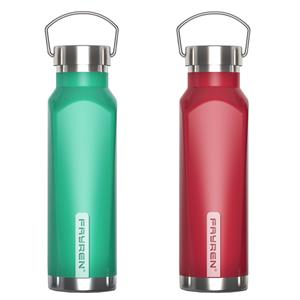 Eco Friendly double wall stainless steel vacuum water bottle with handle for sports