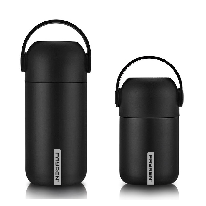 Vacuum Insulated Food Jar Stainless Steel Flask with Folding Spoon