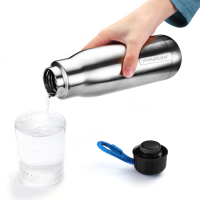 Eco friendly bpa free leak proof double wall stainless steel metal gym thermos drinking water bottle