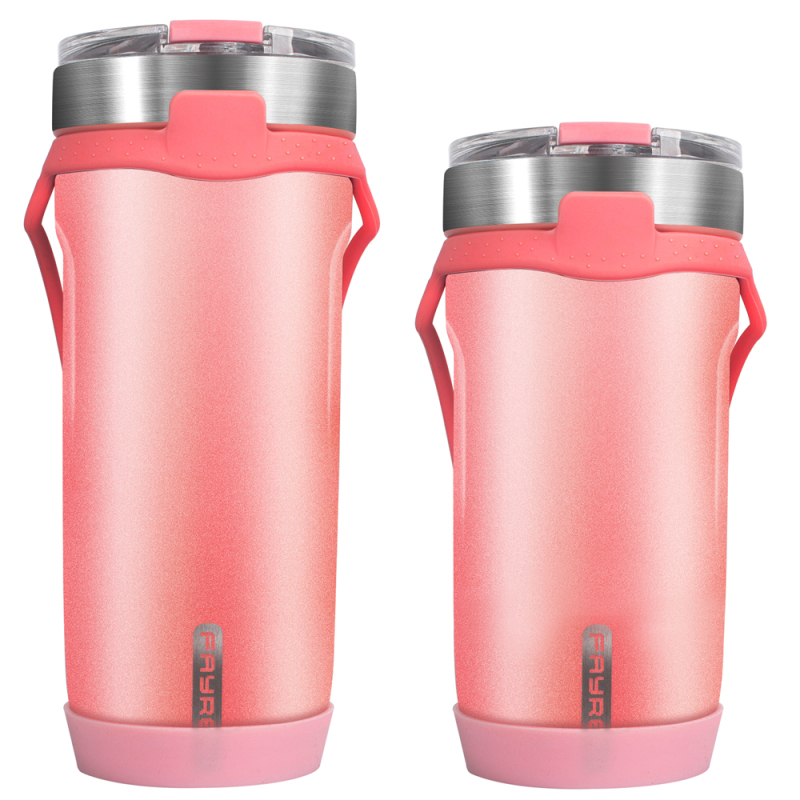 Fashion Vacuum Insulated travel Tumbler mug Stainless Steel Tumbler coffee Cups with silicone handle
