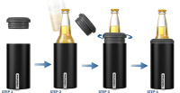 Neues Produkt, gerader, doppelwandiger Bierkühler aus Edelstahl, Sublimation, schlanker Dosenkühler, Isolatorhalter
