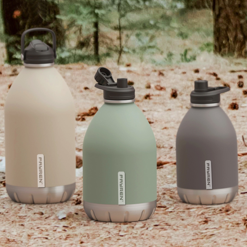 Fayren 128 Oz Growler Keg Manufacturer 1 Gallon Stainless Steel Big Water Bottle Beer Wine Thermal Jug Insulated Big Wine Bottle