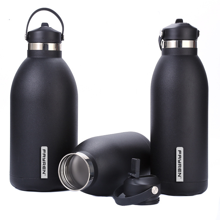 Flacon sous vide à Large bouche pour Sport de plein air, bouteille d'eau isolée en acier inoxydable à Double paroi de grande capacité de 1800Ml 2500Ml