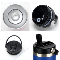 Cannuccia di nuovo design con cannuccia ribaltabile con coperchio con manico Thermos a doppia parete in acciaio inossidabile