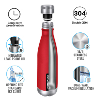 Bottiglia d'acqua termica in acciaio inossidabile a forma di cola isolata sportiva a doppia parete da 350 ml 500 ml 750 ml