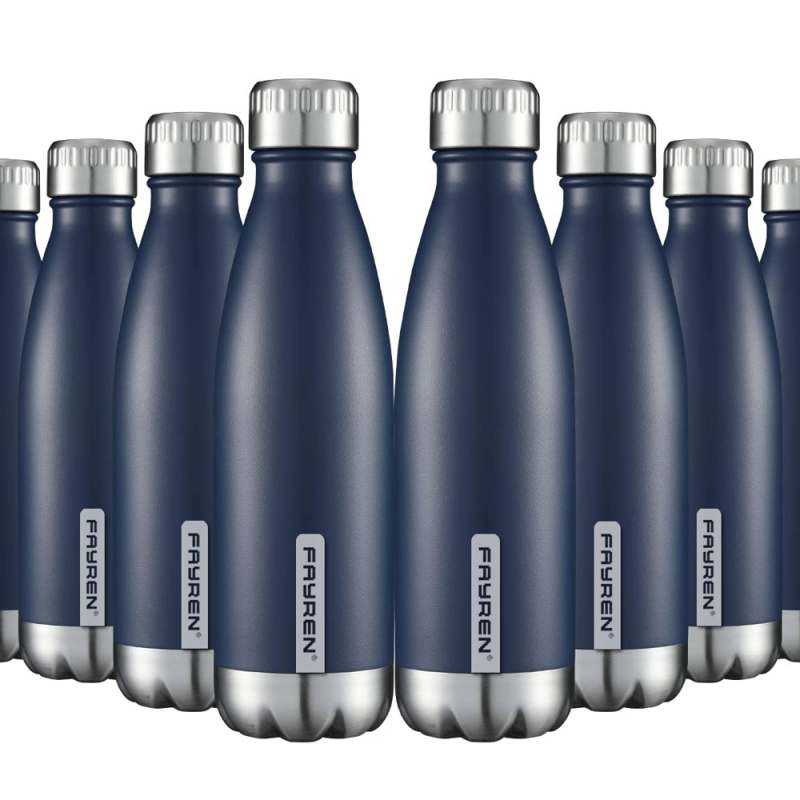 Bottiglia d'acqua termica in acciaio inossidabile a forma di cola isolata sportiva a doppia parete da 350 ml 500 ml 750 ml