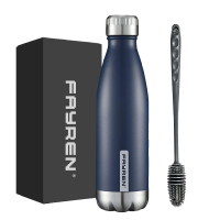 Bottiglia d'acqua termica in acciaio inossidabile a forma di cola isolata sportiva a doppia parete da 350 ml 500 ml 750 ml
