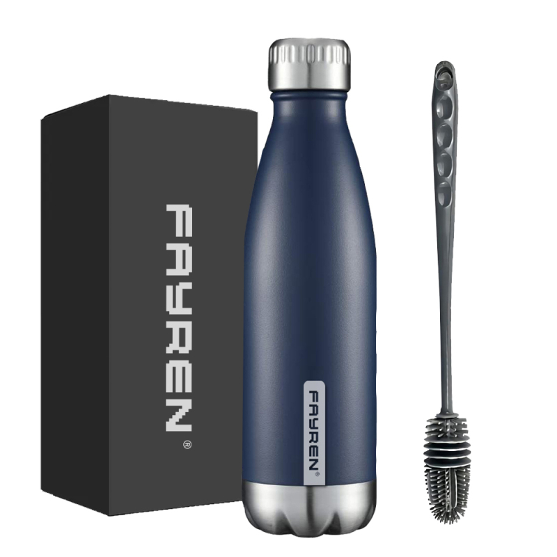 Bottiglia d'acqua termica in acciaio inossidabile a forma di cola isolata sportiva a doppia parete da 350 ml 500 ml 750 ml