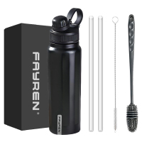 820ml Double Wall Thermos Vacuum Flask Stainless Steel Insulated Wide Mouth Sports Water Bottle