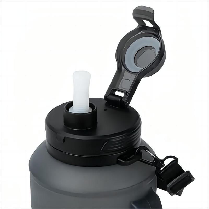 FAYREN BPA Free 2L Sport Gym Travel Collapsible Drinking Bottle Foldable Silicone Water Bottle With Straw And Time Marker