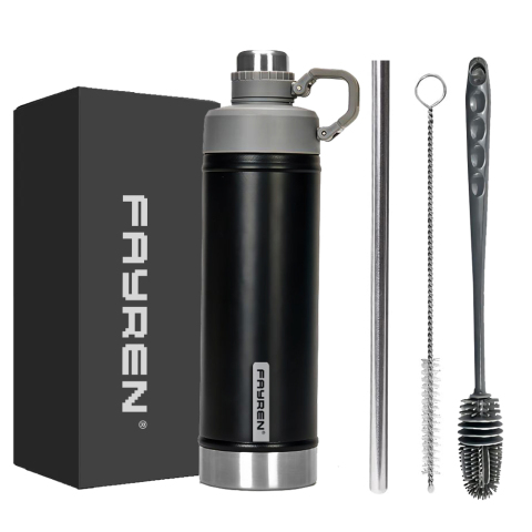 2023 Thermos sotto vuoto isolato a prova di perdite al 100% Doppia parete in acciaio inossidabile Arrampicata Camping Drink Thermos Tour Bottiglie d'acqua