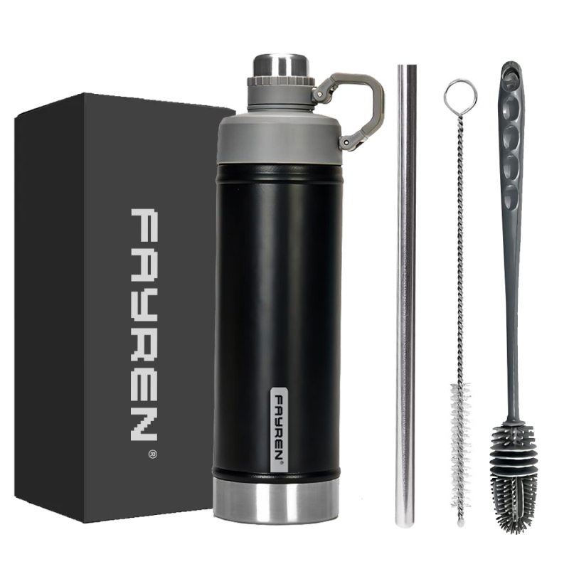 2023 Thermos sotto vuoto isolato a prova di perdite al 100% Doppia parete in acciaio inossidabile Arrampicata Camping Drink Thermos Tour Bottiglie d'acqua