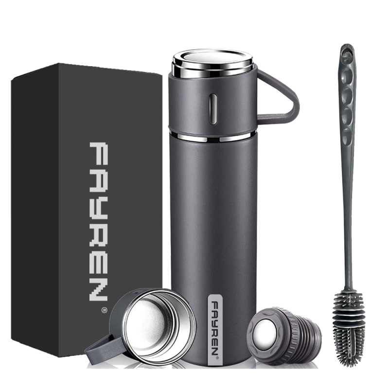 Luxury Hot and Cold Double Wall Stainless Steel Insulated Water Bottle Leak Proof Bpa Free Reusable Vacuum Thermos with Cup