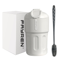 Fayren New Design Double Wall Stainless Steel Coffee Mug Wide Mouth Screw-On Leakproof Lid Vaccum Insulated Thermos