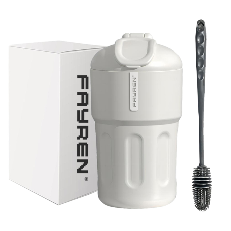 Fayren New Design Double Wall Stainless Steel Coffee Mug Wide Mouth Screw-On Leakproof Lid Vaccum Insulated Thermos