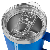 كوب قهوة معزول من الفولاذ المقاوم للصدأ سعة 350 مل من فايرين بمقبض، كوب سفر مزدوج الجدار، كوب بهلوان مع غطاء منزلق، جسم كوب مربع