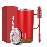 Fayren 16oz Stainless Steel Coffee Mug with Cork Bottom CoffeeMug Coffee Mug with Non SlipCork Bottom Coffee Mug with Handle