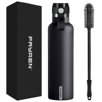 Bottiglia per acqua a bocca standard in acciaio inossidabile Fayren Isolamento sottovuoto a doppia parete Diversi colori disponibili