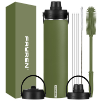 Fayren Borraccia Sportiva Isolata - Bottiglie Grandi in Acciaio Inossidabile da Mezzo Gallone, a Prova di Perdite, Senza BPA, Mantieni Freddo-24 Ore e Caldo-12 Ore