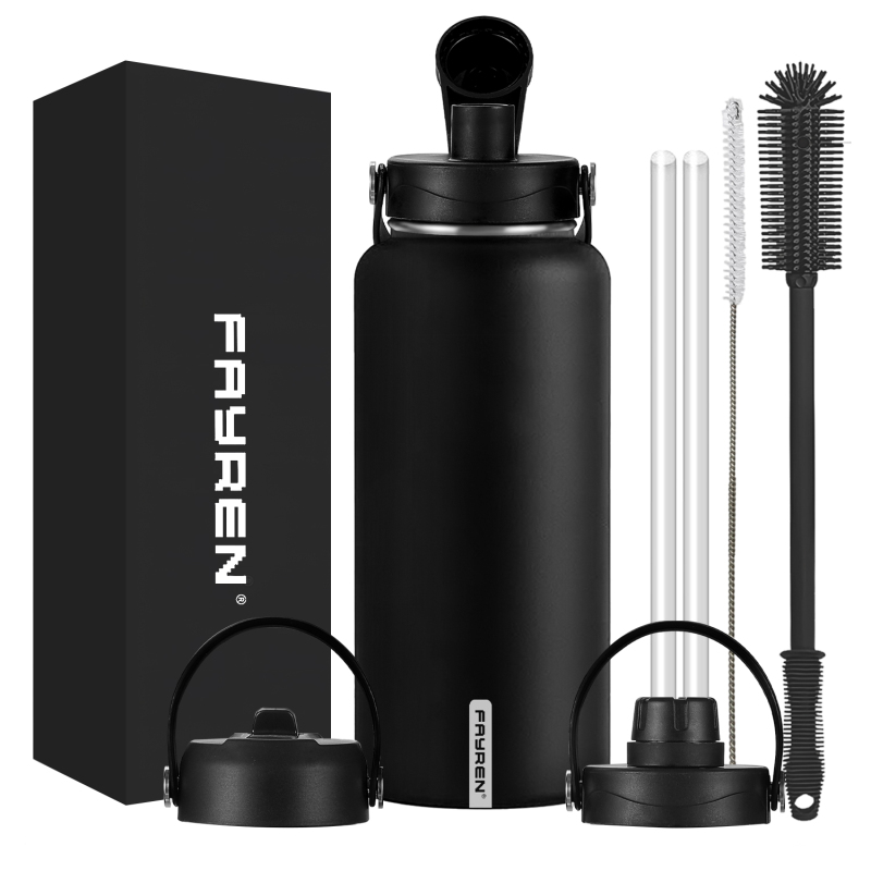 Fayren Borraccia Sportiva Isolata - Bottiglie Grandi in Acciaio Inossidabile da Mezzo Gallone, a Prova di Perdite, Senza BPA, Mantieni Freddo-24 Ore e Caldo-12 Ore