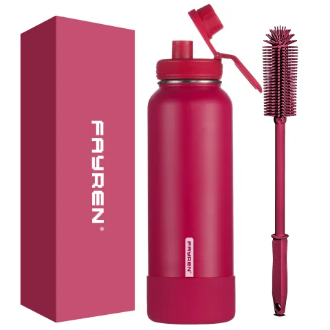 Botella de agua aislada de acero inoxidable con tapa con boquilla, 1200ML/750ML/500ML