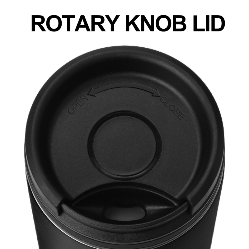 Fayren 500ml Rotary knob Lid Commuter Cup Insulated Stainless Steel Spill Proof Coffee Mug Keeps Beverages Cold for 24 Hours and Hot for 12 Hours