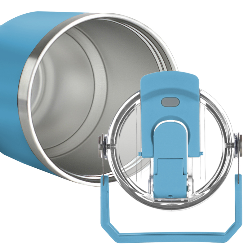 Fayren Gobelets à café avec poignée et couvercle en paille, gobelets isolés en acier inoxydable, tasse à café de voyage garder au chaud pendant 12 heures ou au froid pendant 24 heures