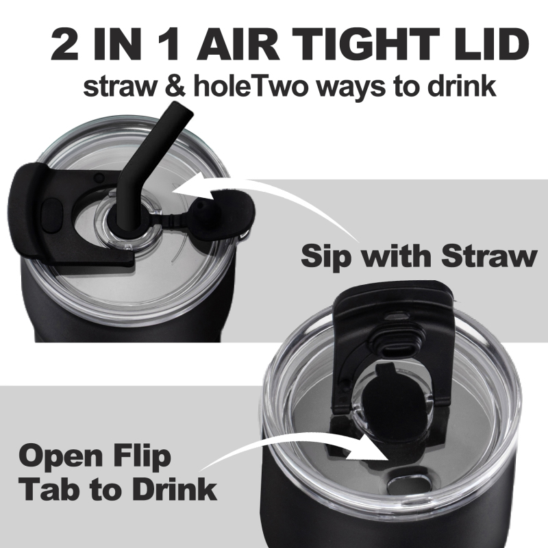 Fayren rostfritt stål tumbler färgblock isolerad tumblers kopp med lock och sugrör, dubbelväggig rese kaffemugg