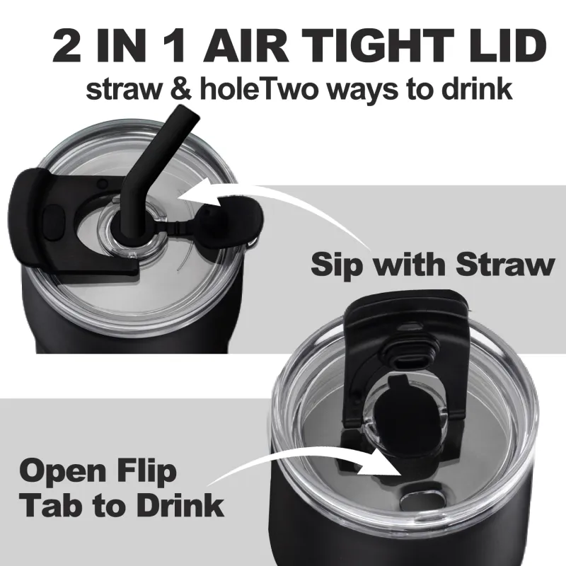 Fayren Stainless Steel Tumbler Color Block Insulated Tumblers Cup with Lid and Straw, Double Walled Travel Coffee Mug