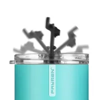 Fayren Stainless Steel Tumbler Color Block Insulated Tumblers Cup with Lid and Straw, Double Walled Travel Coffee Mug