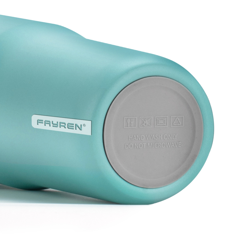 Fayren rostfritt stål tumbler färgblock isolerad tumblers kopp med lock och sugrör, dubbelväggig rese kaffemugg