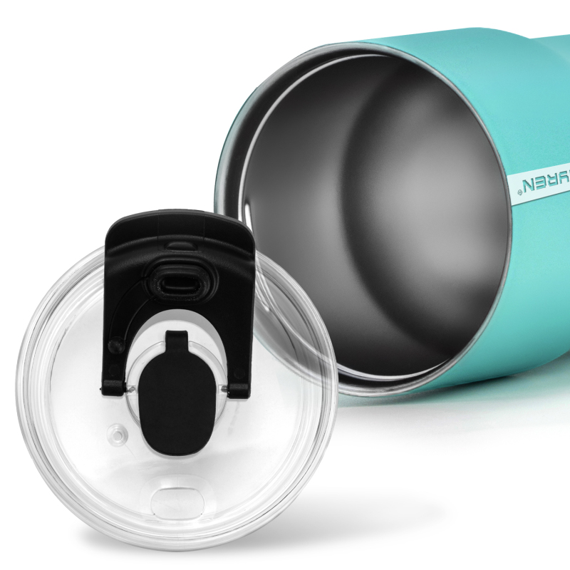 Fayren rostfritt stål tumbler färgblock isolerad tumblers kopp med lock och sugrör, dubbelväggig rese kaffemugg