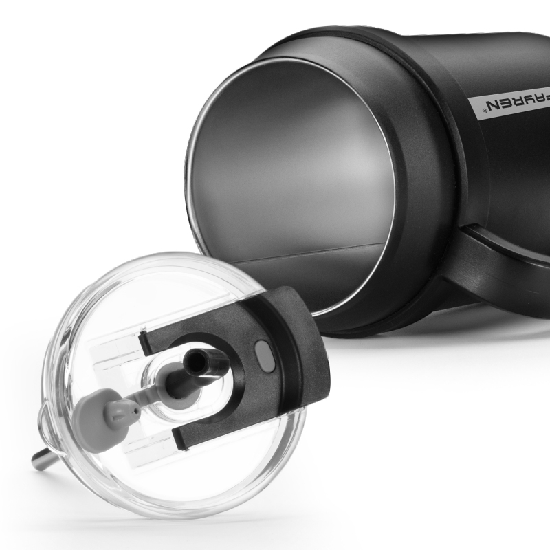 Fayren Bicchiere Termico con Manico, Tazza Sottovuoto in Acciaio Inossidabile a Doppia Parete con Cannuccia e Coperchi, per Bevande Fredde/Calde, a Prova di Perdite, Tazza da Viaggio per caffè