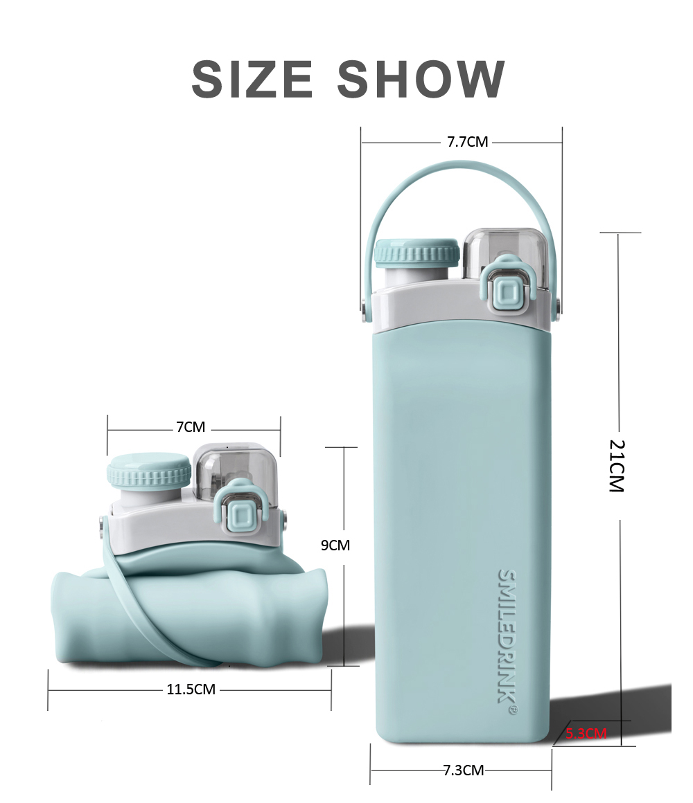 Silicone water bottle with Straw