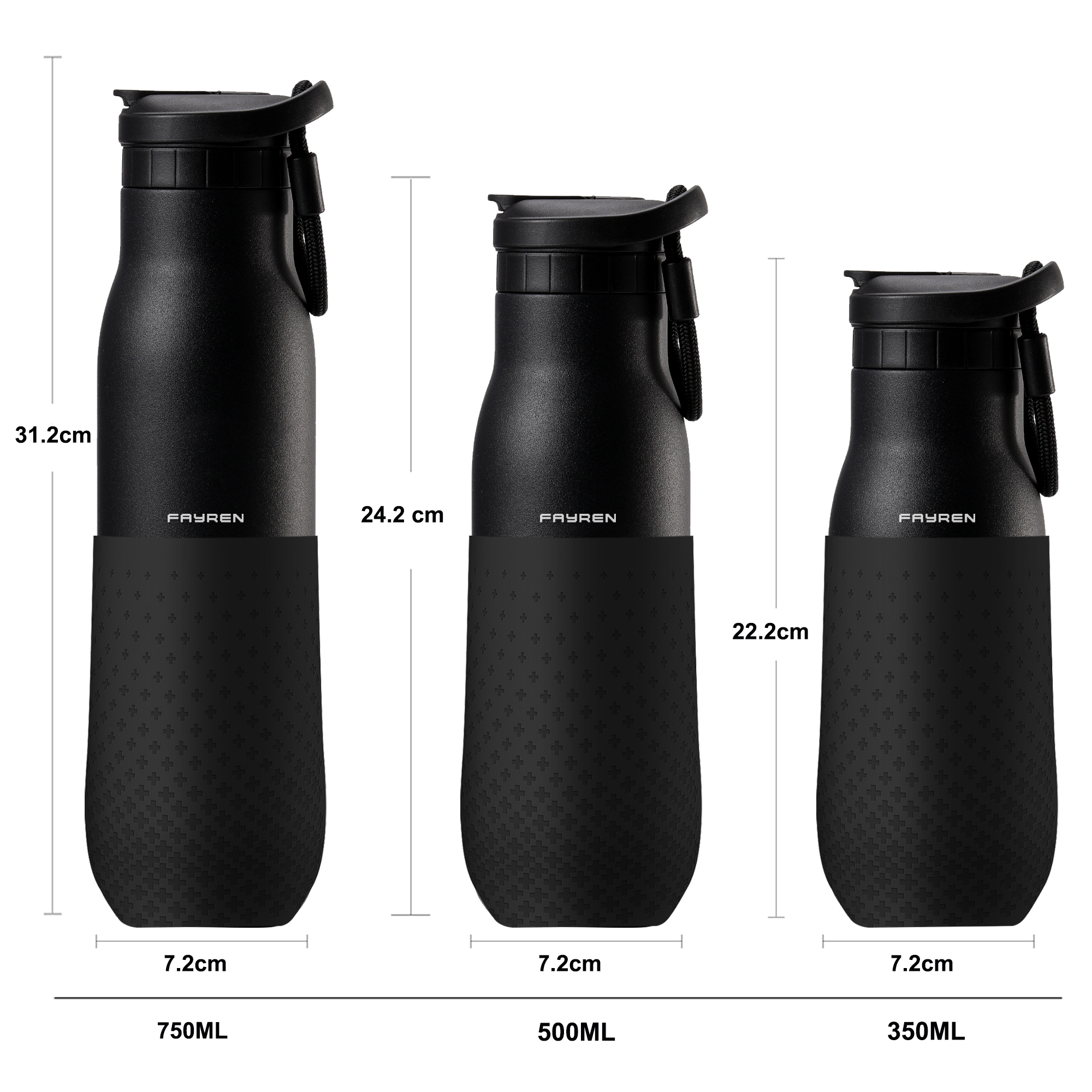 Stainless Steel Sport Water Bottle with straw lid