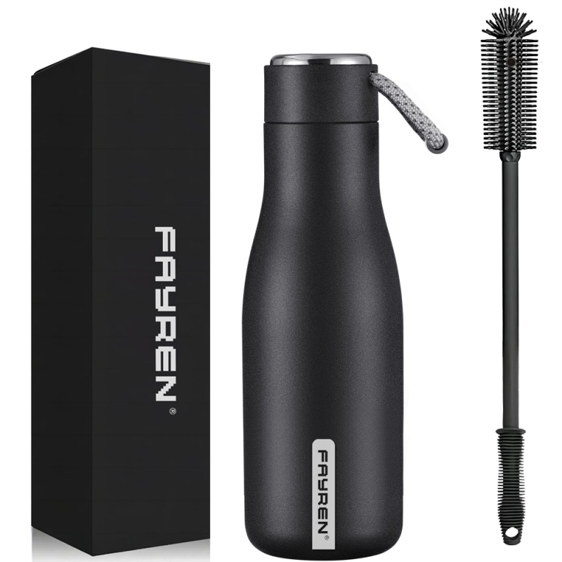 Fayren 500ml 750ml Custom Logo 304 Stainless Steel Insulated Sports Water Bottle Leakproof Double Wall Thermos Vacuum Flasks