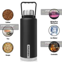 Garrafa de água térmica grande de aço inoxidável