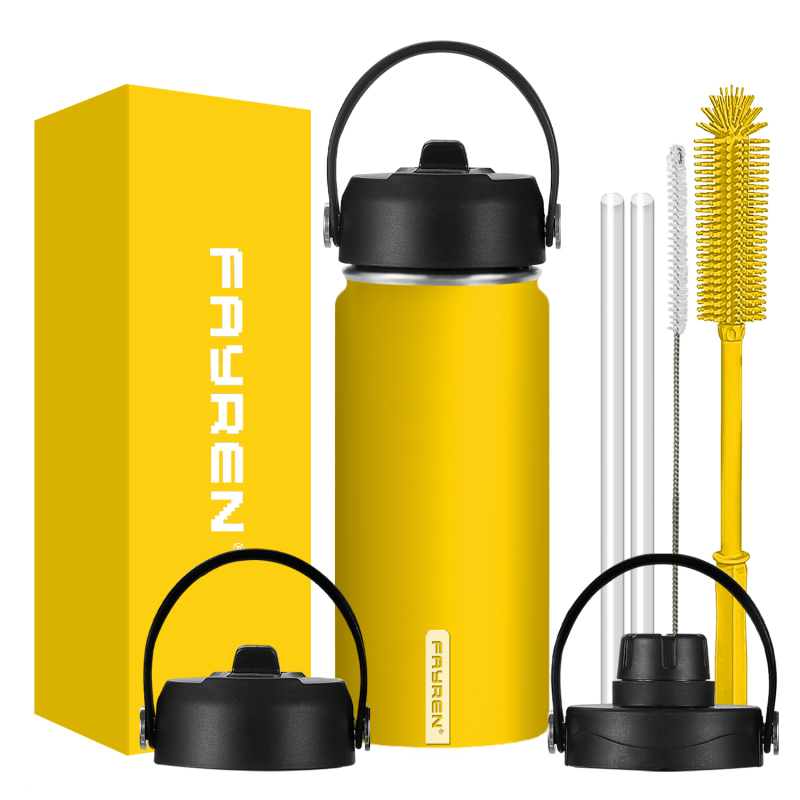 Fayren Borraccia Sportiva Isolata - Bottiglie Grandi in Acciaio Inossidabile da Mezzo Gallone, a Prova di Perdite, Senza BPA, Mantieni Freddo-24 Ore e Caldo-12 Ore