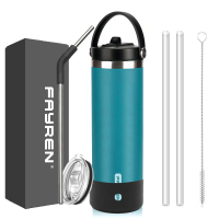 Cannuccia di nuovo design con cannuccia ribaltabile con coperchio con manico Thermos a doppia parete in acciaio inossidabile