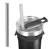 Eco Friendly double wall stainless steel custom Insulated travel tumbler coffee mug with silicone handle and straw