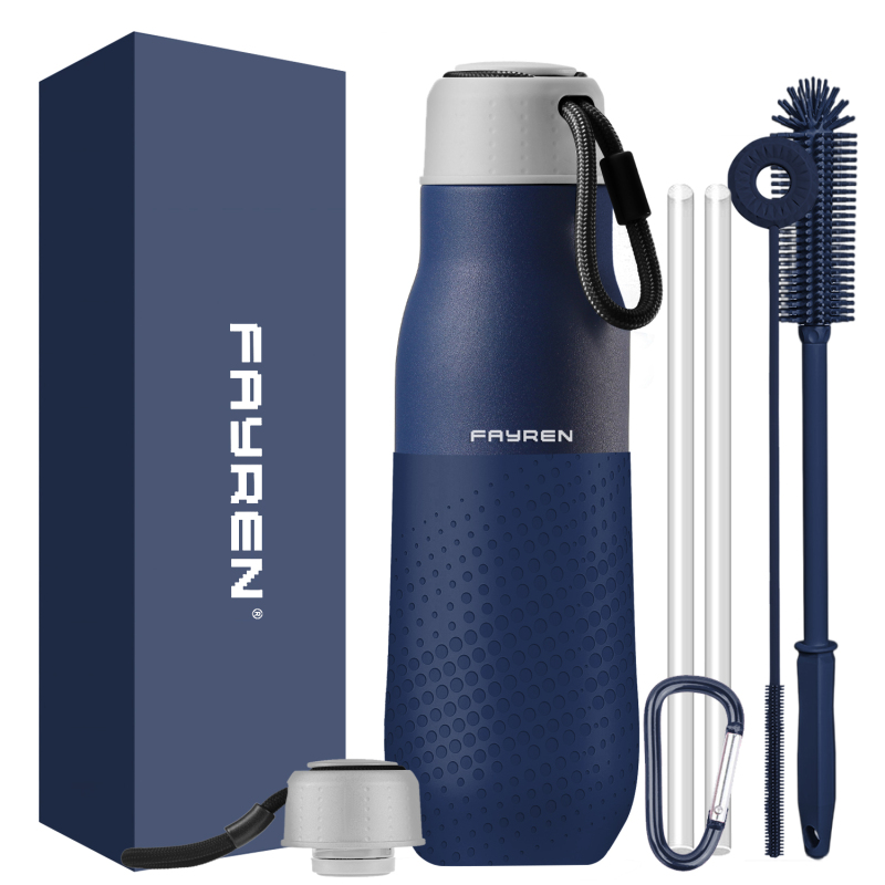 Eco friendly bpa free leak proof double wall stainless steel metal gym thermos drinking water bottle