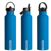 Travel Colorful Double Wall Water Bottle With Straw