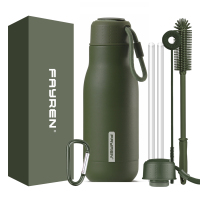 Botella de agua deportiva para niños y niños con aislamiento de vacío de 500 ml con asa de cuerda