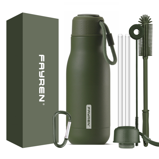 500 ml μονωμένο κενό Αθλητικό μπουκάλι νερού για παιδιά και παιδιά με λαβή από σχοινί