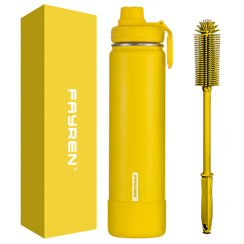 Kalte, kühle Wasserflasche aus Metall und Edelstahl