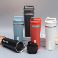 Portable stainless steel coffee cup sealed outdoor cup with handle for travel
